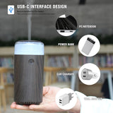 Unee Car Diffuser,90ml USB Rechargeable High Power Aroma Essential Oil Aromatherapy Humidifier Diffuser(Rechargeable Dark Grey Wood Grain)