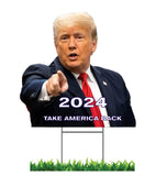 Sonic Print TRUMP 2024 Yard SignTAKE AMERICA BACK 12"x12" + FREE STAKES Made in USA