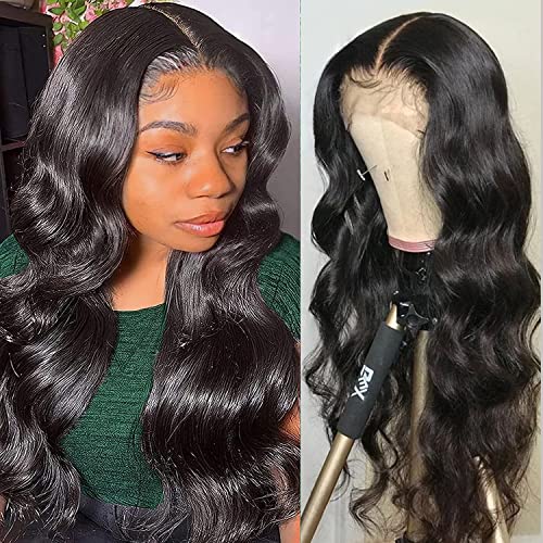 5x5 HD Transparent Lace Front Wigs Human Hair Pre Plucked with Baby Hair 180% Density Brazilian Body Wave Human Hair Wigs for Black Women Full and Thick(Body Wave Wig, 20 Inch)