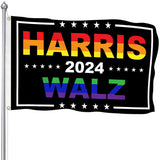 Kamala Harris Waltz 2024 Flags Lgbt Gay Pride RainBow Flag 3X5Ft Kamala Harris for President Flag Harris Tim Waltz for the people Flag for Yard Garden Decor