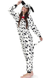 Clarisbelle Women Party Wear Halloween Adult Dalmatian Animal Onesies Sleepwear Zipper Flannel Plush Pajamas XL