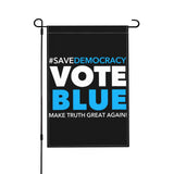 12x18 Burlap Save Democracy Vote Blue 2022 Garden Flag Double Sided Anti Republican Anti Trump Yard Flag American Vote Democrat Hosue Flag No Flag Stand