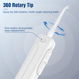 Water Dental Flosser Teeth, 10 Adjustable Pressure, 600ml Large Capacity, Electric Oral Irrigator Water Floss for Teeth Cleaning, 5 Water Jet Tips for Family (White)