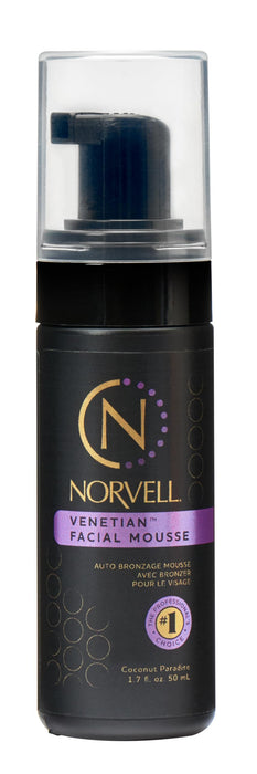 Norvell Venetian Sunless Facial Self Tanner Mousse with Bronzer, 1.7 Fl Oz - Instant Self Tanning - Natural Looking - Anti-Orange - Fake Tan for Bronzing Glow