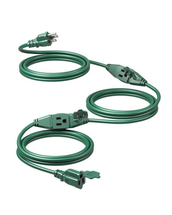 DEWENWILS 25FT Outdoor Extension Cord, Evenly Spaced 3 Outlets Plugs