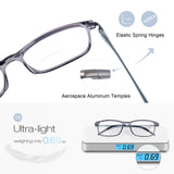 Superior Extremely Light Bifocal Reading Glasses Men Aluminum Arm TR90 Frame Blue Light Blocking Computer Readers Spring Hinge (+2.5, Bifocal & Aluminum Arm)