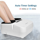 MOUNTRAX Foot Massager Machine with Heat, Gifts for Women Men, Plantar Fasciitis and Relieve Pain, Deep Kneading Shiatsu Massager, Fits Feet Up to Men Size 12 (White)