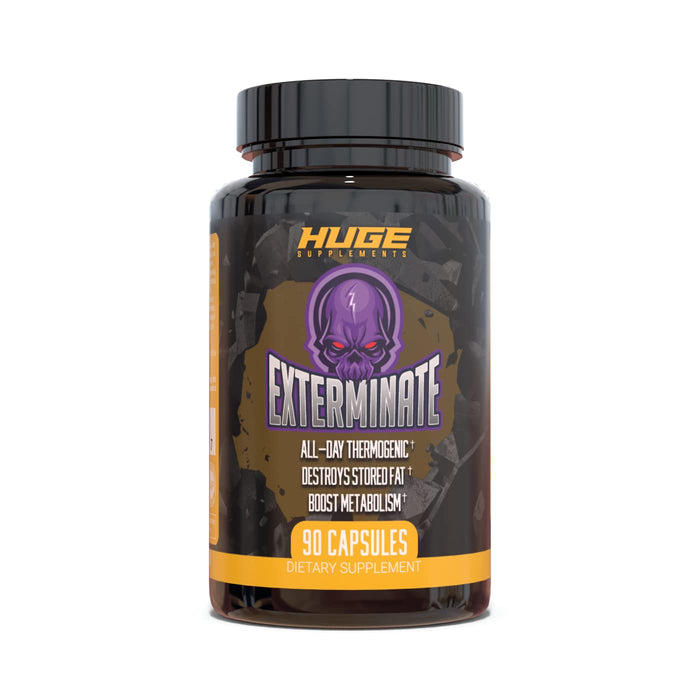 Huge Supplements Exterminate Thermogenic Fat Burner for Men & Women, Supports Weight Loss, Enhances Metabolism, Boosts Caloric Expenditure & Appetite Suppression - 100% Stimulant-Free (No Caffeine)