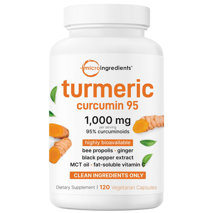 Micro Ingredients Turmeric Curcumin 1,000mg Per Serving, 120 Veg Capsules