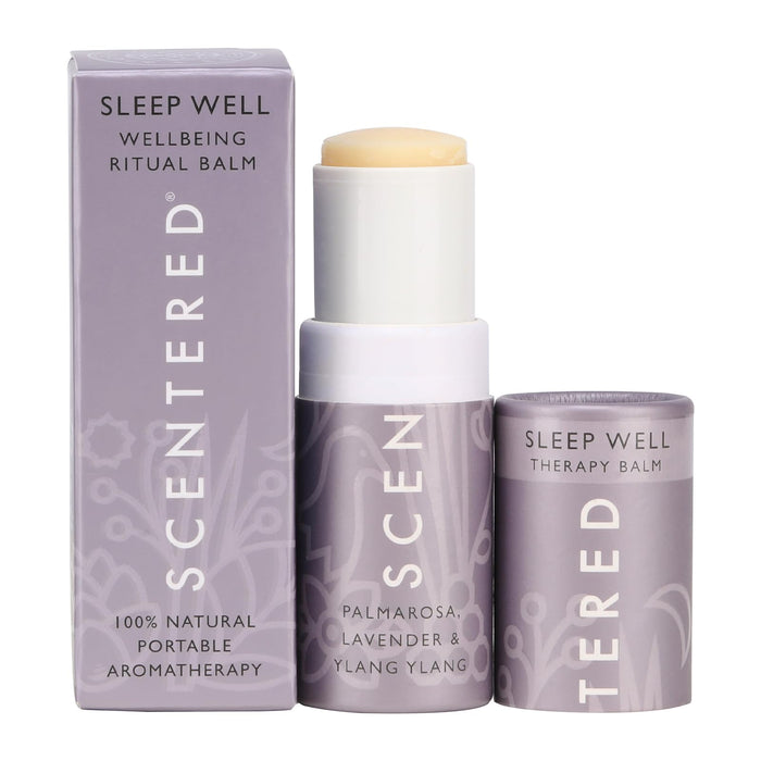 Scentered Sleep Well Aromatherapy Essential Oils Balm Stick for Restful Sleep & Relaxation - All-Natural Blend of Lavender, Chamomile, Ylang Ylang