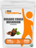 BULKSUPPLEMENTS.COM Organic Chaga Mushroom Powder - Chaga Mushroom Organic, Chaga Mushrooms Powder - Mushroom Supplement, Vegan & Gluten Free, 500mg per Serving, 1kg (2.2 lbs) (Pack of 1)