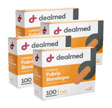 Dealmed Sterile Flexible Fabric Adhesive Bandages – 1x3 Inch – 100/Box - 4 Boxes - Breathable First Aid Strip Pack - Soft Stretch Wound Patch for Medical, Emergency Kits & Clinic