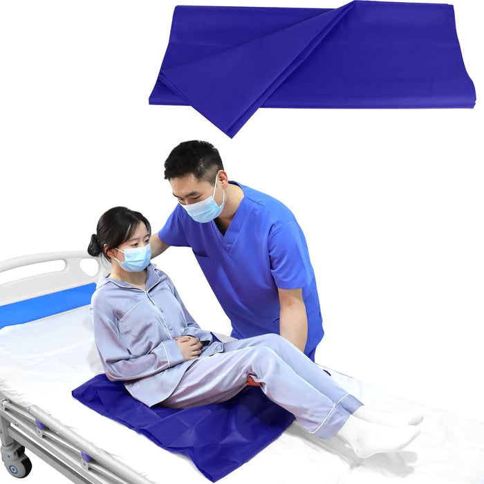 YHK Tubular Slide Sheet for Patient Transfer, Sliding Draw Sheets to Assist Moving Elderly,Slides for Cars, Hospital Bed, Home Care(Blue, 28"x28"(72x72cm)