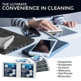 MED PRIDE Premoistened Lens Wipes | Anti-Static, Anti-Fog, Quick-Dry & Scratch-Free| 100 Cleaning Cloths for LED Touch Screen, iPhones, iPads, Computer Monitors, Eyeglasses, Camera Lenses, Laptop