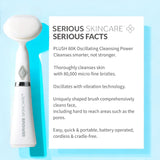 Serious Skincare Glycolic Facial Cleanser 12 oz. + Oscillating Facial Brush Cleansing Tool - Creamy Deep Pore Cleansing Formula - Glycolic Acid - Gentle - Oil Free Face Wash