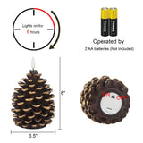 Wondise Flameless Candles with Timer, Battery Operated Flickering 3D Wick Real Wax Pine Cone Candles for Christmas Indoor Decoration, Set of 2, Brown(D3.5 x H6 Inch)