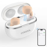 COQOOL Hearing Aids with Bluetooth, Rechargeable Hearing Aids for Seniors with Noise Cancelling, 16-Channels Invisible in-Ear Hearing Assist Devices with Fast Charging Case