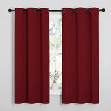 NICETOWN Holiday Christmas Decor Thermal Insulated Solid Grommet Blackout Curtains/Drapes for Living Room (1 Pair, 42 by 63 inches, Burgundy Red)