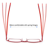 REAVEE 3 Pack Slim Pen Reading Glasses Small Tube Readers for Men Women Spring Hinged with Portable Clip Case, Red Pink Purple 3.5