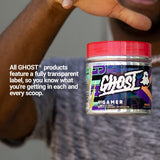 GHOST Gamer: Energy and Focus Support Formula - 40 Servings, Peach - Nootropics & Natural Caffeine for Attention, Accuracy & Reaction Time - Vegan, Gluten-Free