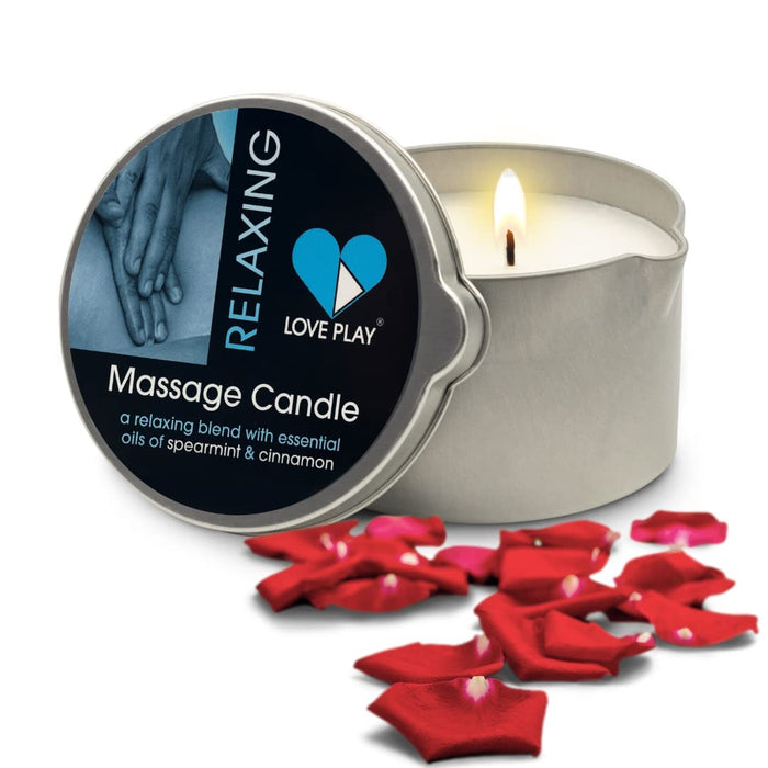 LOVE PLAY Relaxing Massage Oil Candle - Moisturizing Body Oil Candle for Couples and Home Spa - Luxurious & Hydrating Skin Care Body Massage Oils - Vegan (6.76oz)