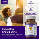 Aurite Saffron Supplement | Stress Management, Herbal Mood Support, Long-Term Memory, for Women & Men. 60 Count, Vegetarian Friendly, Non-GMO, Gluten-Free, Soy-Free (2 Months of Supply)
