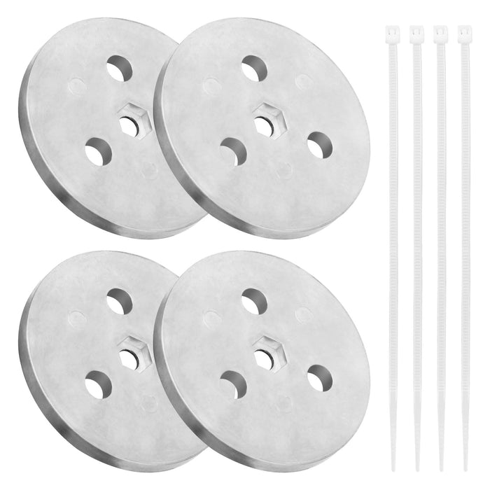 Dairrr Fuuu Pool Zinc Anode Weight Plate, Anti-Electrolysis Sacrificial Anode for Salt System Swimming Pools Against Corrosion and Electrolysis, Keep Your Skimmer Basket in Place, 4 Pack