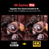 PhotoFast 4K Gamer Pro Video Game Console HDMI 4K upscaler 1080p to 4k @60fps without lag upscale for Nintendo Switch/Nintendo Switch OLED/Wii U/PlayStation 4 / PS3 / Xbox & more