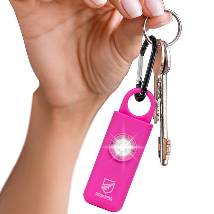 Original Defense® Siren Self Defense for Women - Personal Alarm for Women, Children, & Elderly - Recommended by Police - 130 dB Loud Self Defense Keychain Siren with LED Strobe Light (Magenta)