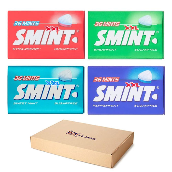 Smint Mix XXL 4 Packs (Strawberry, Spearmint, Peppermint, Sweetmint) Convenient 25g Tins Sold By VR Angel