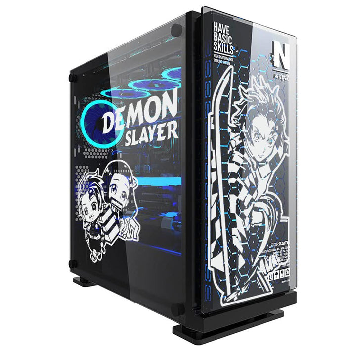 Demon Slayer Anime Stickers for PC Case,Cartoon Decor Decal for ATX Computer Skin,Waterproof Vinyl Graffiti Decal,Easy Removable (B Style.White and White)