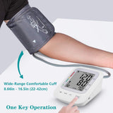 Blood Pressure Monitor Upper Arm Automatic Digital BP Monitor Large Cuff 8.66-16.5", 2 Users 180 Memory Large Display, Irregular Heart Rate Indication, with DC Adapter
