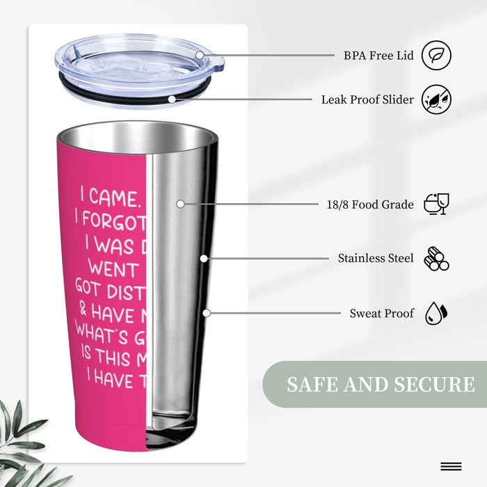 Adimidy Birthday Gifts For Women - I Came I Saw I Forgot What I Was Doing Tumblers For Elderly Senior Citizen 20 Oz Tumbler With Lid And Straw For Older Women Elderly Birthday Gifts For Old