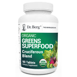 Dr. Berg's Greens Superfood Cruciferous Vegetable Tablets - Vegetable Supplements for Adults w/ 11 Phytonutrient Super Greens Tablets - Energy, Immune System & Liver Veggie Tablets - 90 Tablets