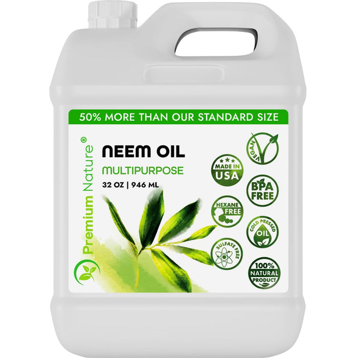 Organic Neem Oil For Skin Neem Oil for Hair Need Oil 100% Pure Cold Pressed Neem Oil for Essential Oil Mixing Neem Oil for Plants Neem Cake Massage Oil Neem Oil Spray for Indoor Plants 32oz