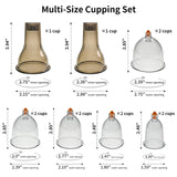 AIKOTOO Cupping Set - Cupping Therapy Set w/ 12 Massage Cups for Pain Relief Physical Therapy Body Massage Cupping Kit for Massage Therapy Vacuum Cups with Pump