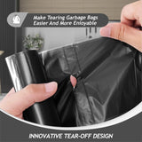 2.6 Gallon 330 Counts Strong Trash Bags Garbage Bags by Teivio, Bathroom Trash Can Bin Liners, Small Plastic Bags for home office kitchen, Black