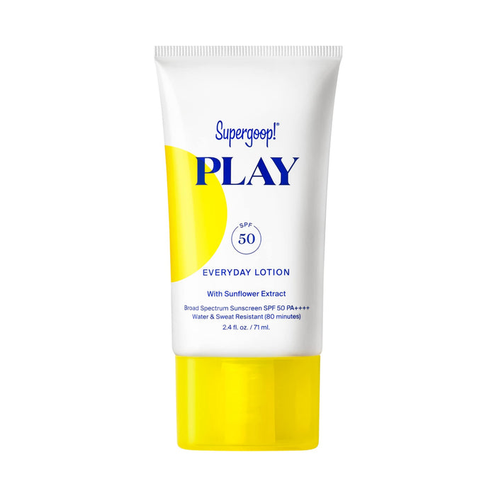 Supergoop! PLAY Everyday Lotion SPF 50-2.4 fl oz - Broad Spectrum Body & Face Sunscreen for Sensitive Skin - Great for Active Days - Fast Absorbing, Water & Sweat Resistant