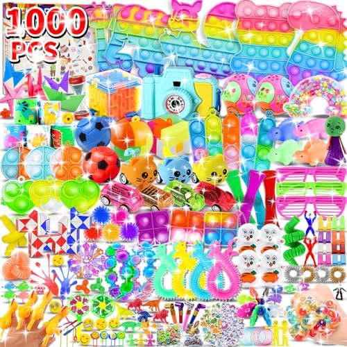 1000pcs Party Favors Goodie Bags for Kids, Fidget Toys Pack, Stocking Pinata Stuffers, Birthday Gifts, Classroom Prize, Treasure Box, Carnival Prizes, Easter Eggs Fillers