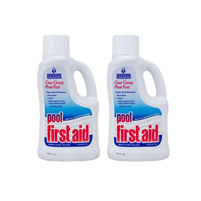Natural Chemistry First Aid Swimming Pool Enzyme, 2-Liter, Pack of 2, Clear Cloudy Pools Fast, Frees Clogged Filters, Compatible with All Sanitizing Systems