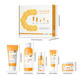 Skincare Gift Set for Teenage Girls,Vitamin C Skin Care Set - 5 Piece Gentle Skin Cleaning & Care Travel Size Kit With Cleanser, Toner, Face Serum,Eye Cream,Face Cream Brighten Face Skin Care Kit