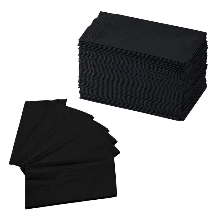 2 Ply Black Dinner Napkins-15" x 17" -1/8Fold - Case of 1,000ct