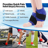 NEWGO 2 Pack Ankle Ice Pack Wraps for Swelling,Ice Pack for Ankle Injuires Reusable Ankle Cold Pack Wraps Hot Cold Therapy Ankle Ice Wraps for Sprains, Achilles, Tendonitis - Blue