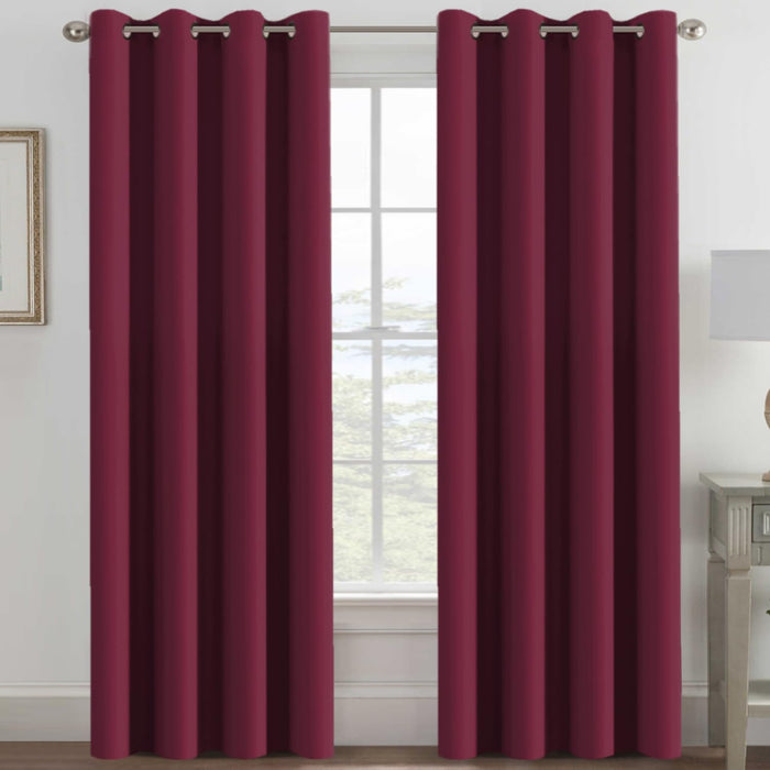 H.VERSAILTEX Light Blocking Blackout Curtains Window Treatment Thermal Insulated Grommet Energy Saving Curtains/Drapes for Bedroom/Living Room/Christmas Season Sale (52 x 96 Inch, Burgundy Red)