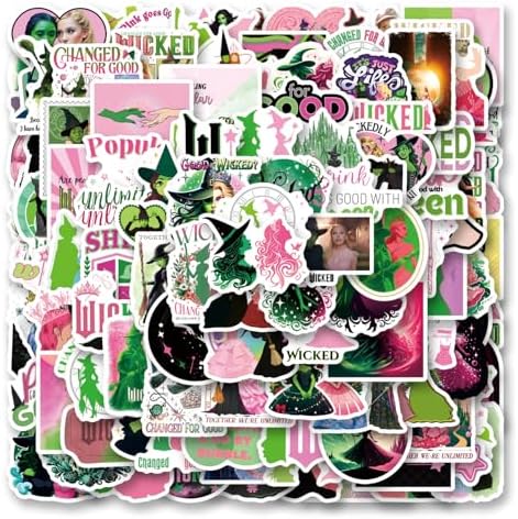 128Pcs Wicked Stickers Pack, Witch Aesthetic Vinyl Waterproof Sticker Decals for Water Bottle,Laptop,Phone,Skateboard,Scrapbooking,Bumper Choice for Teens Adults Fans for Party Supply