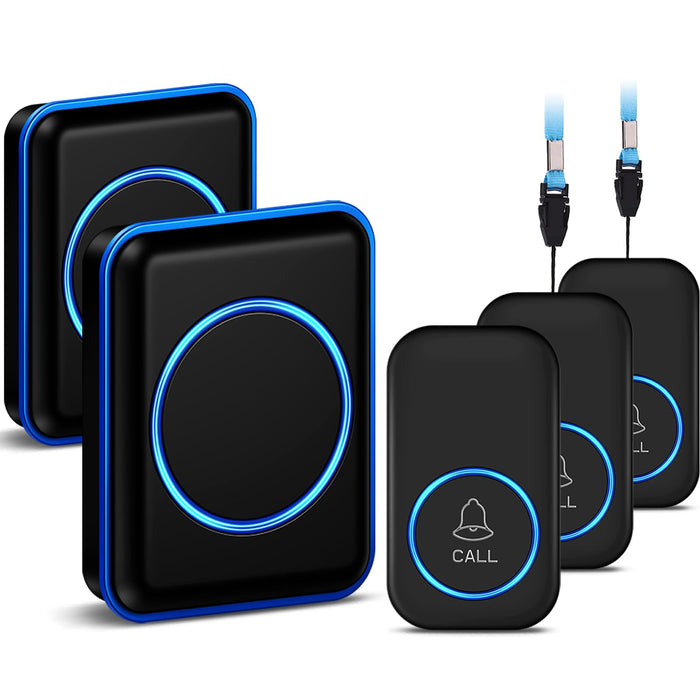 Caregiver Pager, FullHouse Wireless Call Button 1000+ Feet, SOS Alert Nurse Calling Elderly Fall Help System for Patient/Disabled Monitoring at Home, IP55 Waterproof