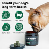 Doggie Greens - Supergreens & Probiotics for Dogs. No Messy Powder. Natural Vitamin & Mineral Supplement for Dogs. Includes Spirulina, Kelp & Antioxidant Berry Mix. Great for Homemade Food.