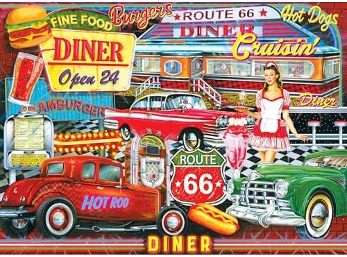 RoseArt - Kodak Premium - 50's Diner - 1000 Piece Jigsaw Puzzle for Adults