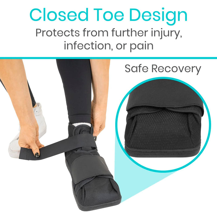 Vive Closed Post Op Shoe - Fracture Medical Walking Shoes for Women & Men - Orthopedic Recovery Shoe Brace - Foot Boot for Injured Feet and Broken Toe