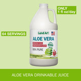 Pure Aloe Vera Juice - Pomegranate Flavored - Cold-Processed - Inner Filet from Organic Fresh Leaves from Texas - Aid- 64 fl oz